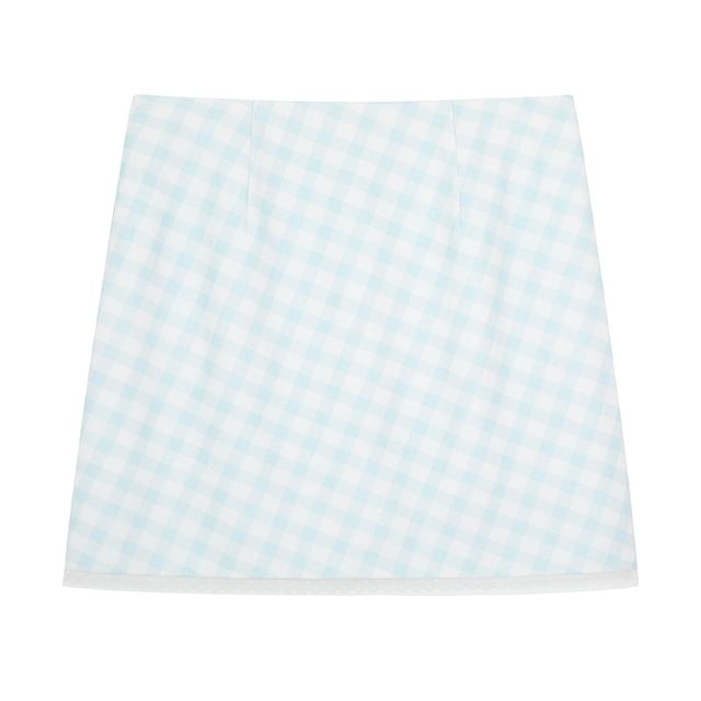 Mid Waist Plaid Mini Skirt