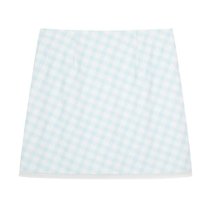 Mid Waist Plaid Mini Skirt