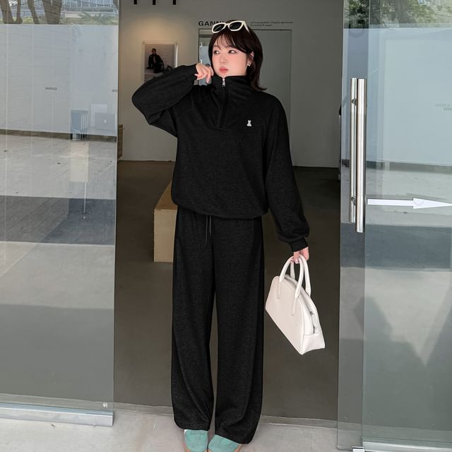 Half-Zip Knit Sweatshirt and Joggers Set