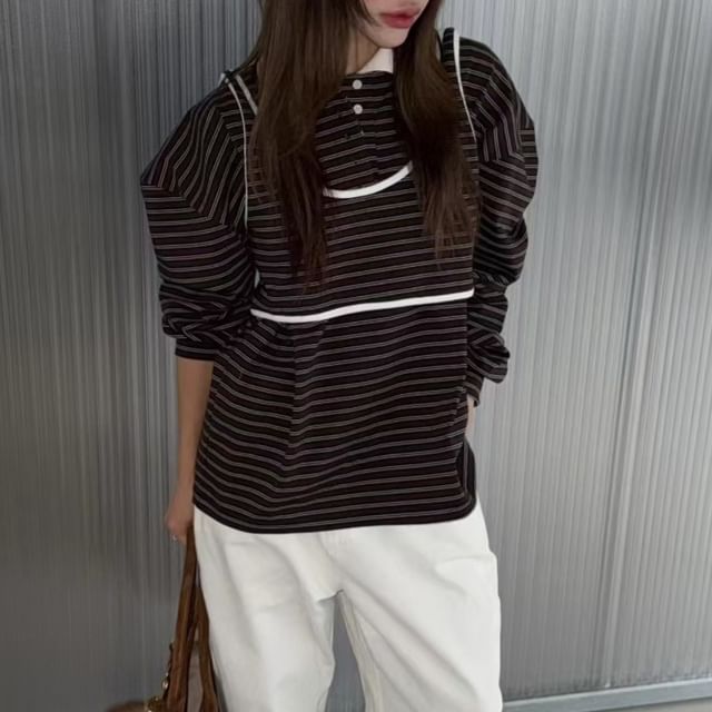 Striped Polo and Crop Tank Duo