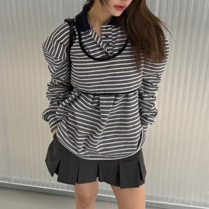 Striped Polo and Crop Tank Duo