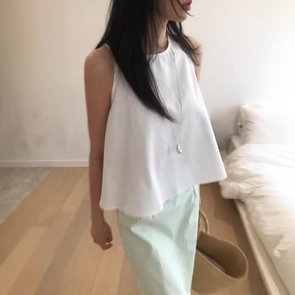 Crewneck Crop Tank Top