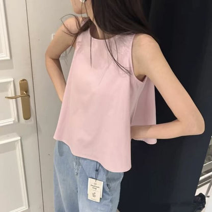 Crewneck Crop Tank Top