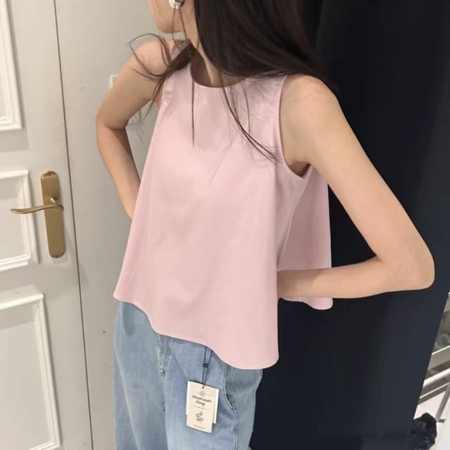 Crewneck Crop Tank Top