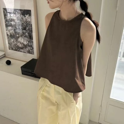 Crewneck Crop Tank Top