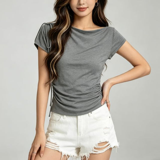 Off-Shoulder Ruched Tee
