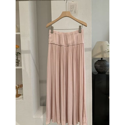 Pleated Flowy Maxi Skirt