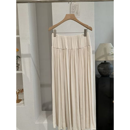 Pleated Flowy Maxi Skirt
