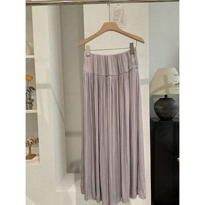 Pleated Flowy Maxi Skirt