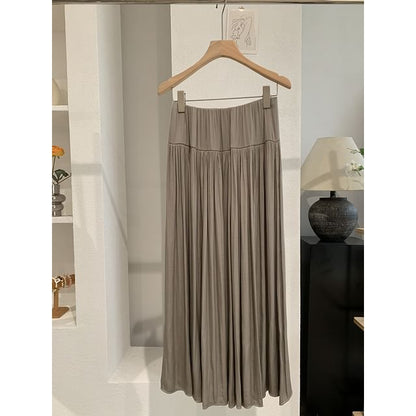 Pleated Flowy Maxi Skirt