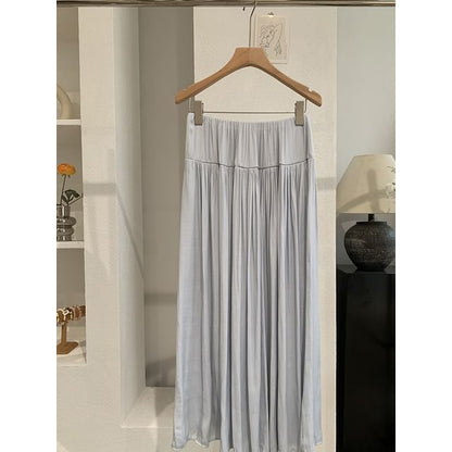 Pleated Flowy Maxi Skirt