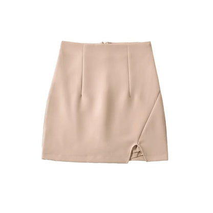 High Waist Plain Mini Pencil Skirt