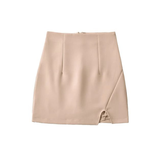 High Waist Plain Mini Pencil Skirt