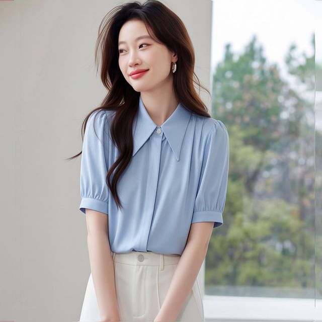 Button-Up Short Sleeve Classic Shirt