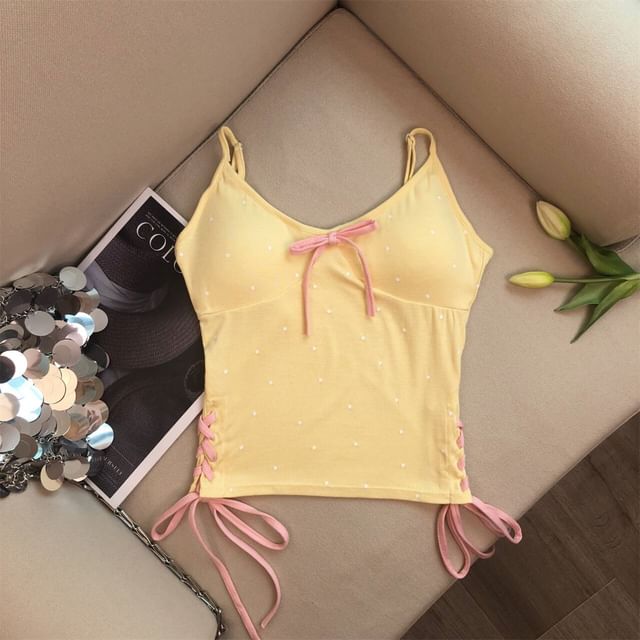 Dotted V-Neck Camisole Top