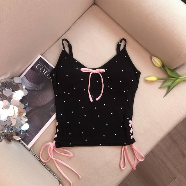 Dotted V-Neck Camisole Top