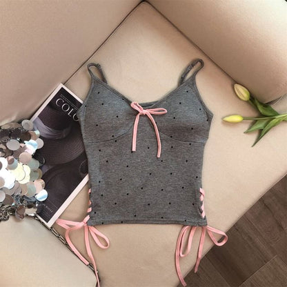 Dotted V-Neck Camisole Top