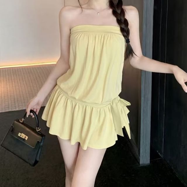 Set: Plain Tube Top + Mini A-Line Skirt