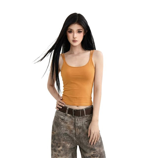 Crop Camisole Top with Scoop Neck