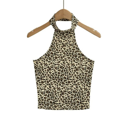 Leopard Print Halter Camisole Top