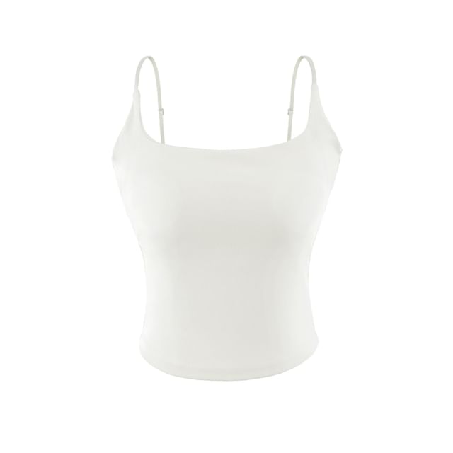 Spaghetti Strap Scoop Neck Crop Camisole Top
