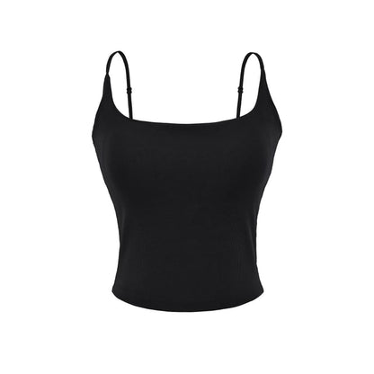 Spaghetti Strap Scoop Neck Crop Camisole Top