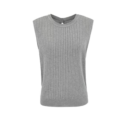 Ribbed Knit Round Neck Top