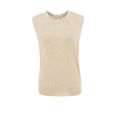 Ribbed Knit Round Neck Top