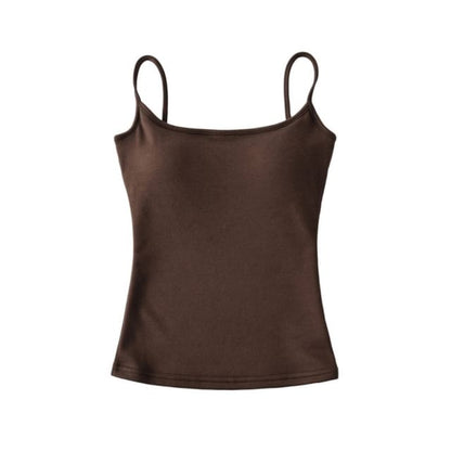 Scoop Neck Padded Camisole Crop Top