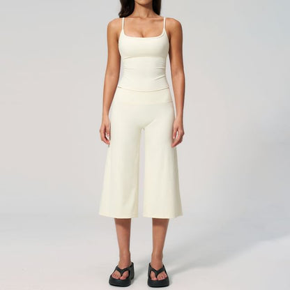 Cropped Camisole & Wide Leg Capri Pants Set