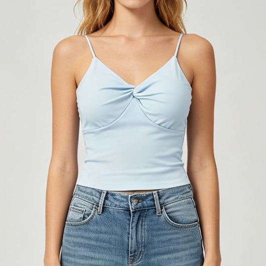 V-Neck Plain Knotted Camisole Top
