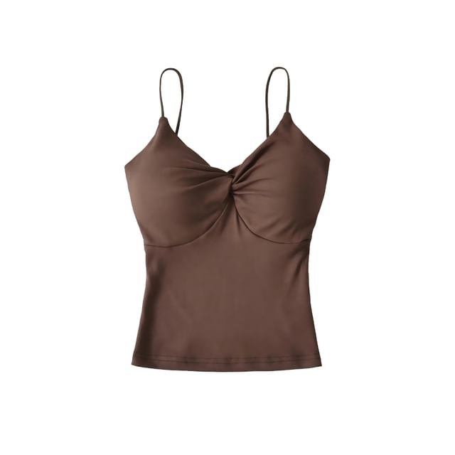 V-Neck Plain Knotted Camisole Top