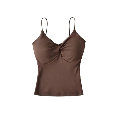 V-Neck Plain Knotted Camisole Top