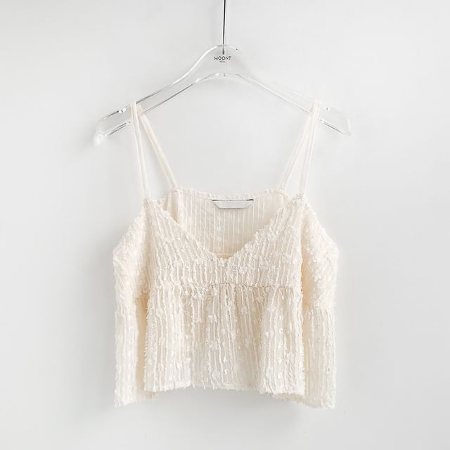 V-Neck Lace Crop Camisole Top