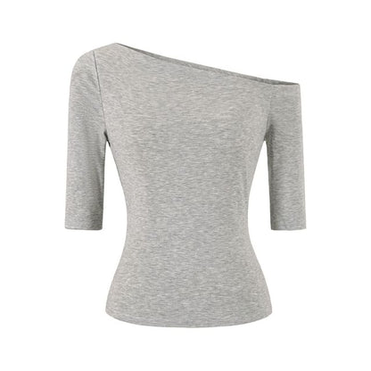 One Shoulder Elbow Sleeve Top