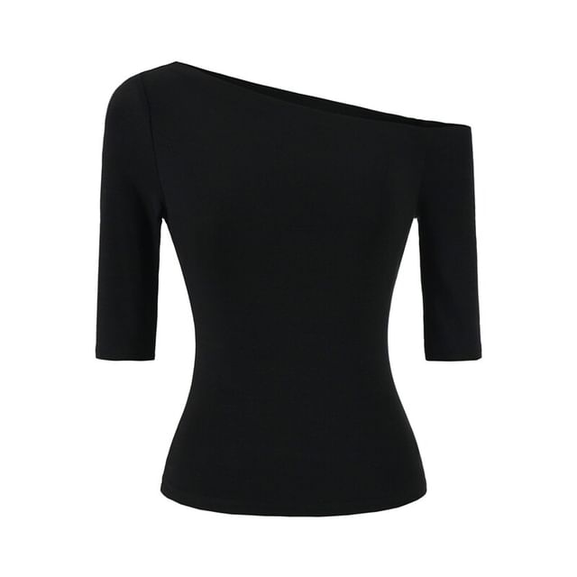 One Shoulder Elbow Sleeve Top