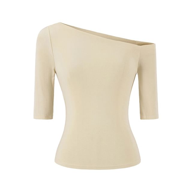 One Shoulder Elbow Sleeve Top