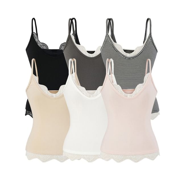 Lace Panel V-Neck Camisole