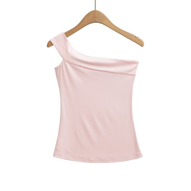 Sleeveless One Shoulder Blouse