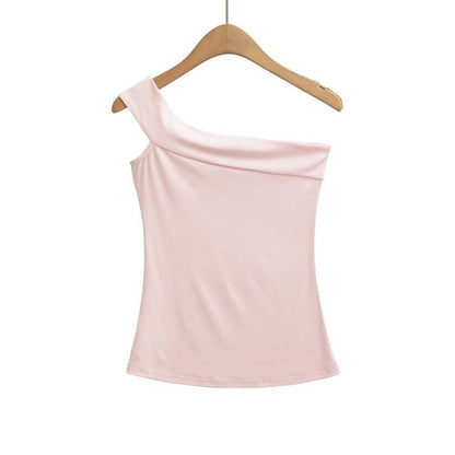 Sleeveless One Shoulder Blouse
