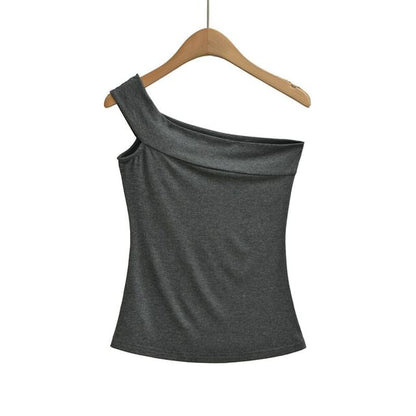 Sleeveless One Shoulder Blouse