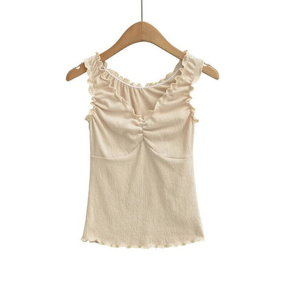 Frill Front V-Neck Tank Top