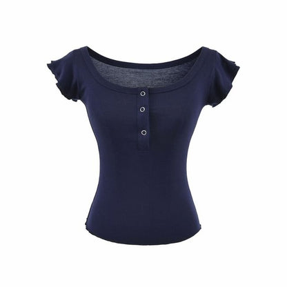 Flutter Sleeve Henley Tee