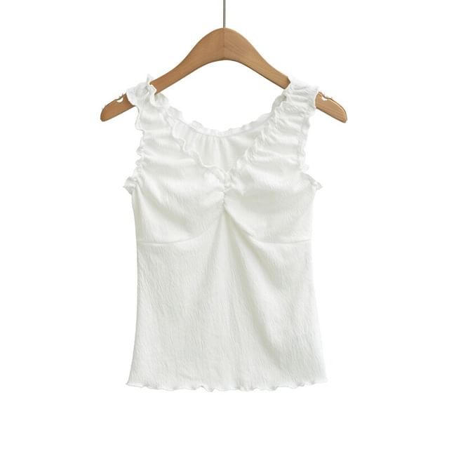 Frill Front V-Neck Tank Top