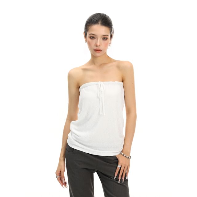 Drawstring Slim Fit Tube Top