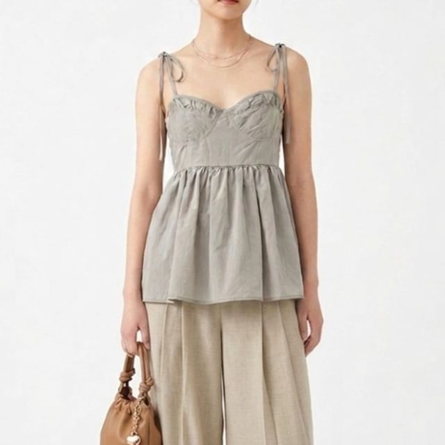 Plain Peplum Camisole Top