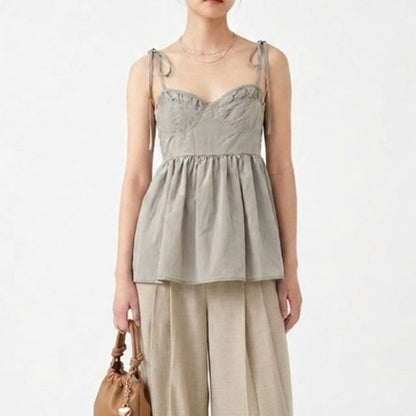 Plain Peplum Camisole Top