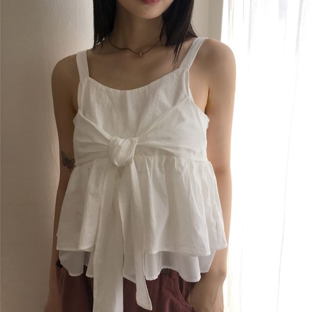 Plain Bow Flowy Camisole Top