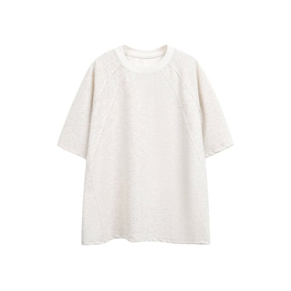 Short-Sleeve Crew Neck Plain Oversized T-Shirt