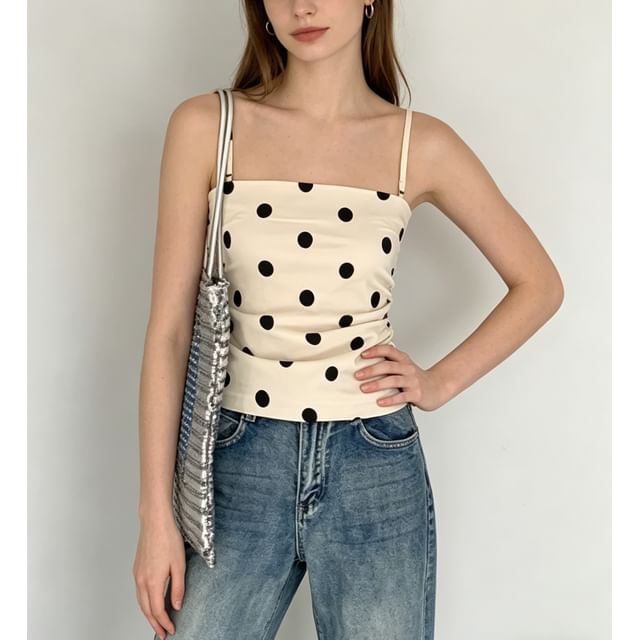 Polka Dot Slim-Fit Camisole Top